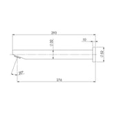 Phoenix Vivid 32 x 300mm Angled Wall Bath Outlet Matte Black